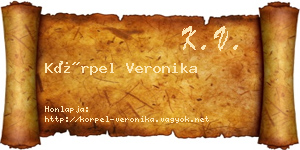 Körpel Veronika névjegykártya